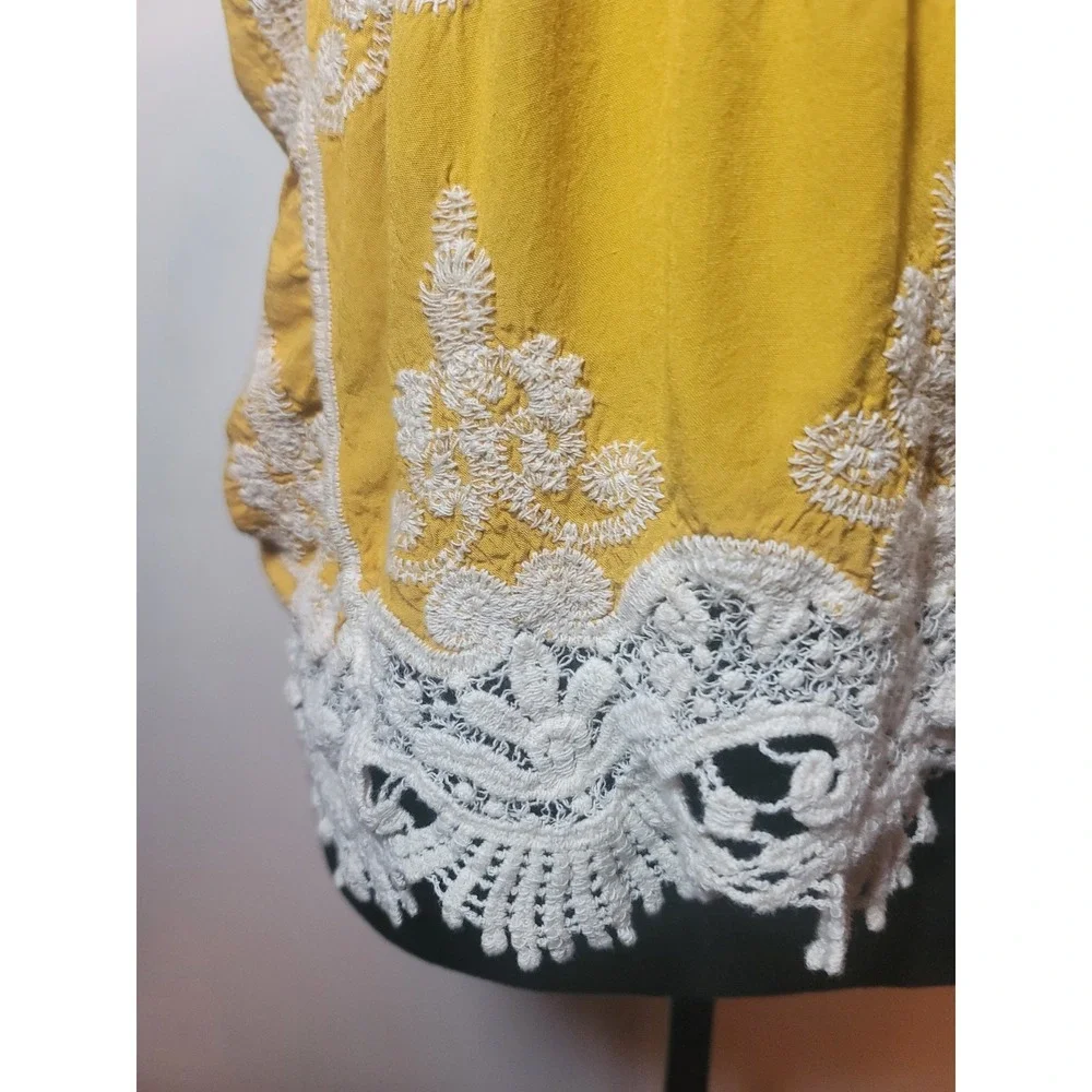 Ultra Pink Yellow/Mustard Boho Top - Picture 2 of 5